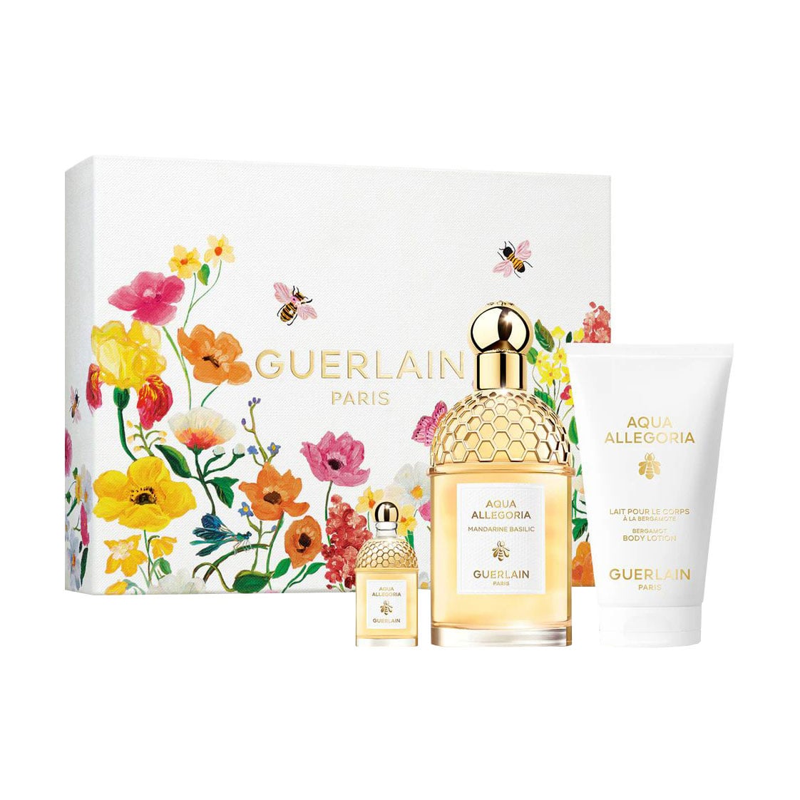 Парфумований набір жіночий Guerlain Aqua Allegoria Forte Mandarine Basilic (парфумована вода, 75 мл + лосьйон, 75 мл + парфумована вода, 7.5 мл)